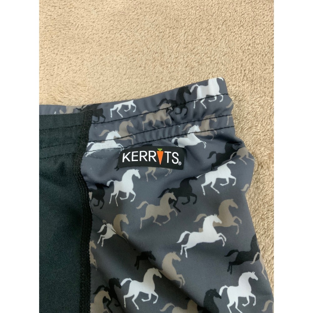 Kerrits Black Leggings with Gray Horse-Print Panels - Picture 3 of 9